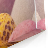 Pastel Speckled Eggs - Spring Wall Art Soft Botanical Canvas