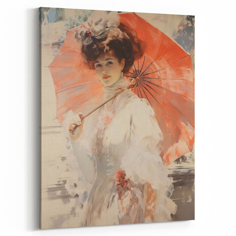 Elegant Vintage Portrait - Timeless Lady with Parasol Wall Art