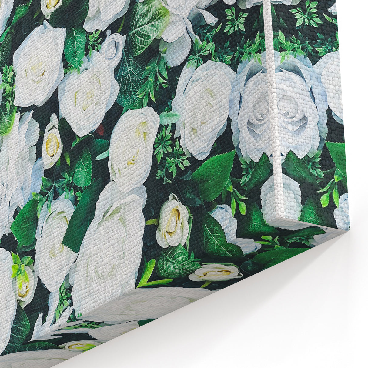 White Roses Floral Spring Wall Art - Botanical Canvas Decor