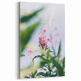 Pink Wildflower Blooms - Spring Wall Art Botanical Canvas
