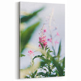 Pink Wildflower Blooms - Spring Wall Art Botanical Canvas