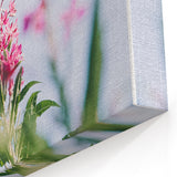 Pink Wildflower Blooms - Spring Wall Art Botanical Canvas