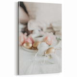 White and Gold Easter Eggs - Spring Wall Art Elegant Decor