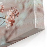 Pink Blossoms with Vintage House - Spring Wall Art Floral Canvas
