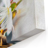 Bee on White Blossom - Spring Wall Art Nature Botanical Canvas