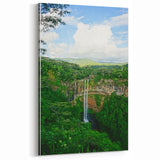 Majestic Waterfall in Green Forest - Spring Wall Art Landscape Canvas