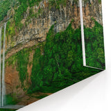 Majestic Waterfall in Green Forest - Spring Wall Art Landscape Canvas