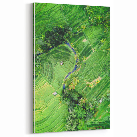 Lush Green Rice Terraces - Spring Wall Art Nature Landscape Canvas