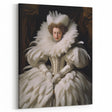 Antique Portrait Prints - Regal Lady in Feathered Gown Canvas Art