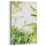 Sunlit Greenery on White Wall - Spring Wall Art Botanical Canvas