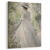 Classic Portrait Artwork - Elegant Lady in White Victorian Dress