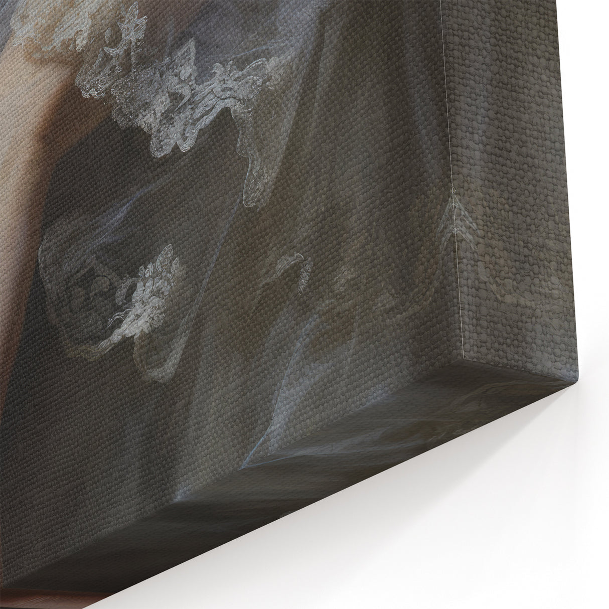 Vintage Portrait Art - Elegant Lace and Diamond Ring Canvas