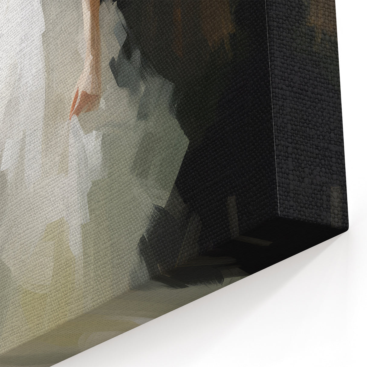 Vintage Portrait Art - Elegant Lady in White by Window Canvas
