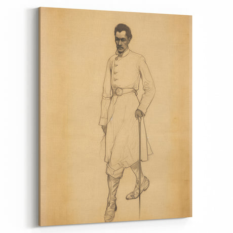 Antique Portrait Prints - Military Gentleman Sketch Art Canvas