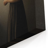 Vintage Portrait Art - Elegant Woman in Warm Light Canvas Print