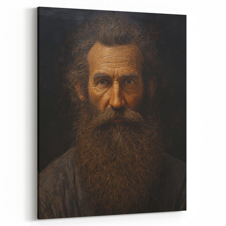 Antique Portrait Prints - Rugged Bearded Man Vintage Canvas Art