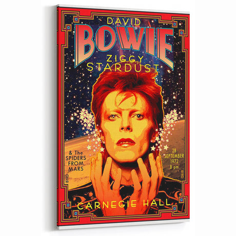David Bowie Ziggy Stardust Retro Poster Art - Vintage Rock Wall Decor