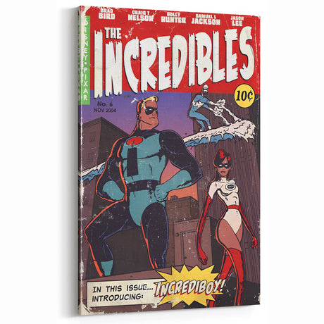 Vintage Comics Wall Art – The Incredibles Retro Superhero Poster