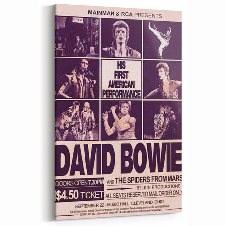 David Bowie First American Performance Retro Poster Art