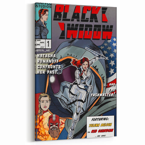 Vintage Comics Wall Art – Black Widow Retro Superhero Poster
