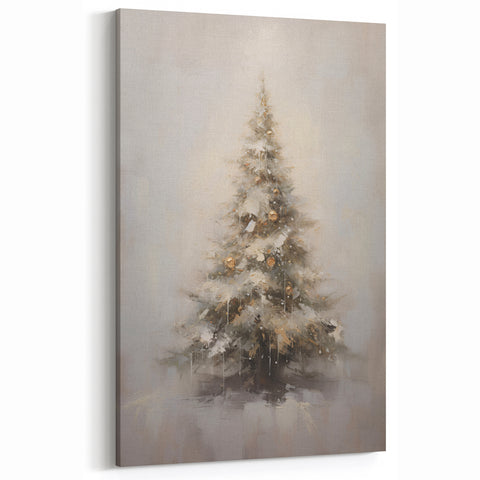 Winter Wonderland Christmas Wall Art – Elegant Snowy Tree