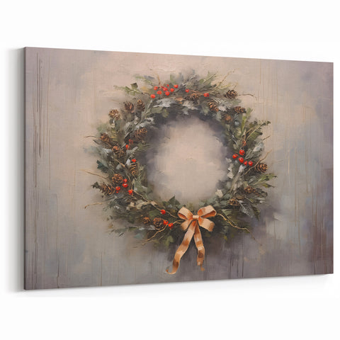 Rustic Christmas Wall Art – Festive Wreath & Holiday Charm