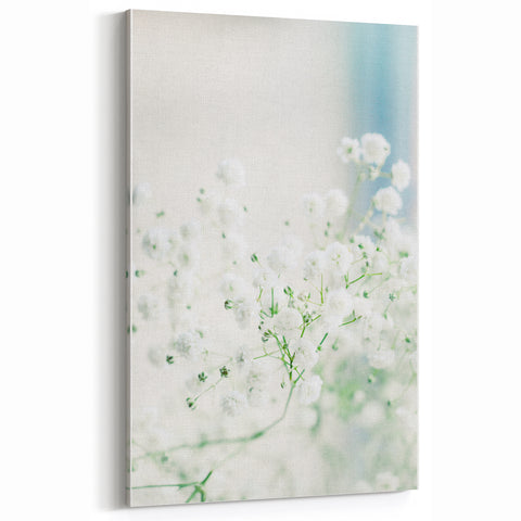 Spring Wall Art – Elegant White Floral Canvas Art for Home