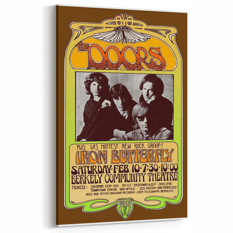 The Doors 1967 Berkeley Concert Poster - Vintage Rock Music Art