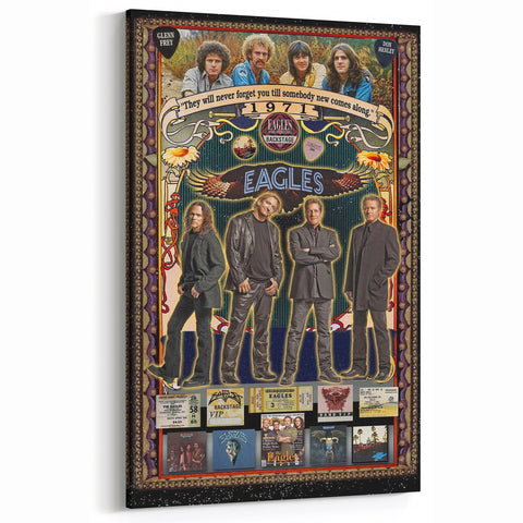 Eagles 1971-2001 Concert Poster - Vintage Rock Music Art