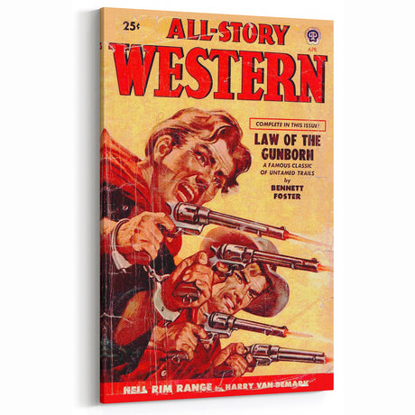 Vintage Magazine Cover Art - Classic Western Retro Wall Decor