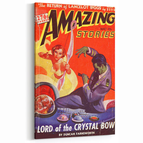 Vintage Magazine Cover Art - Amazing Stories Lord of the Crystal Bow