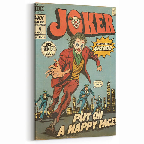 Vintage Comics Wall Art – Joker Retro Villain Comic Book Poster