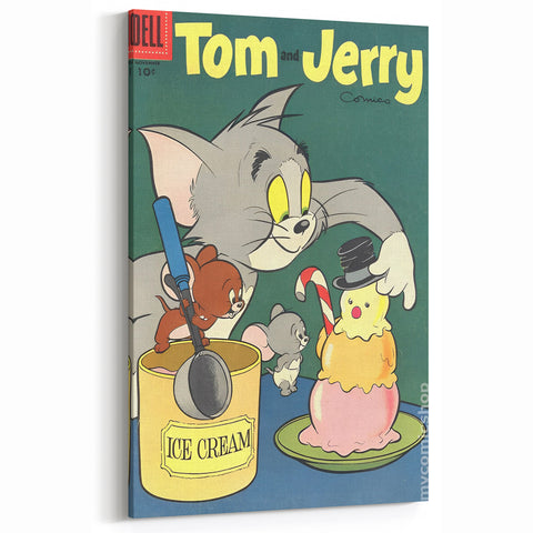 Vintage Comics Wall Art – Tom and Jerry Ice Cream Retro Poster