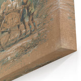 Vintage Animal Art: Horse and Cart – Retro Wildlife Illustration