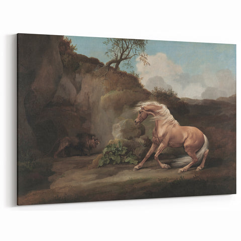 Vintage Animal Art - Horse & Lion Antique Wildlife Print