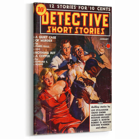 Detective Magazine Cover Art - Retro Vintage Magazine Wall Decor