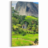 Scenic Spring Chapel - Spring Landscape Wall Art for Serene Spaces