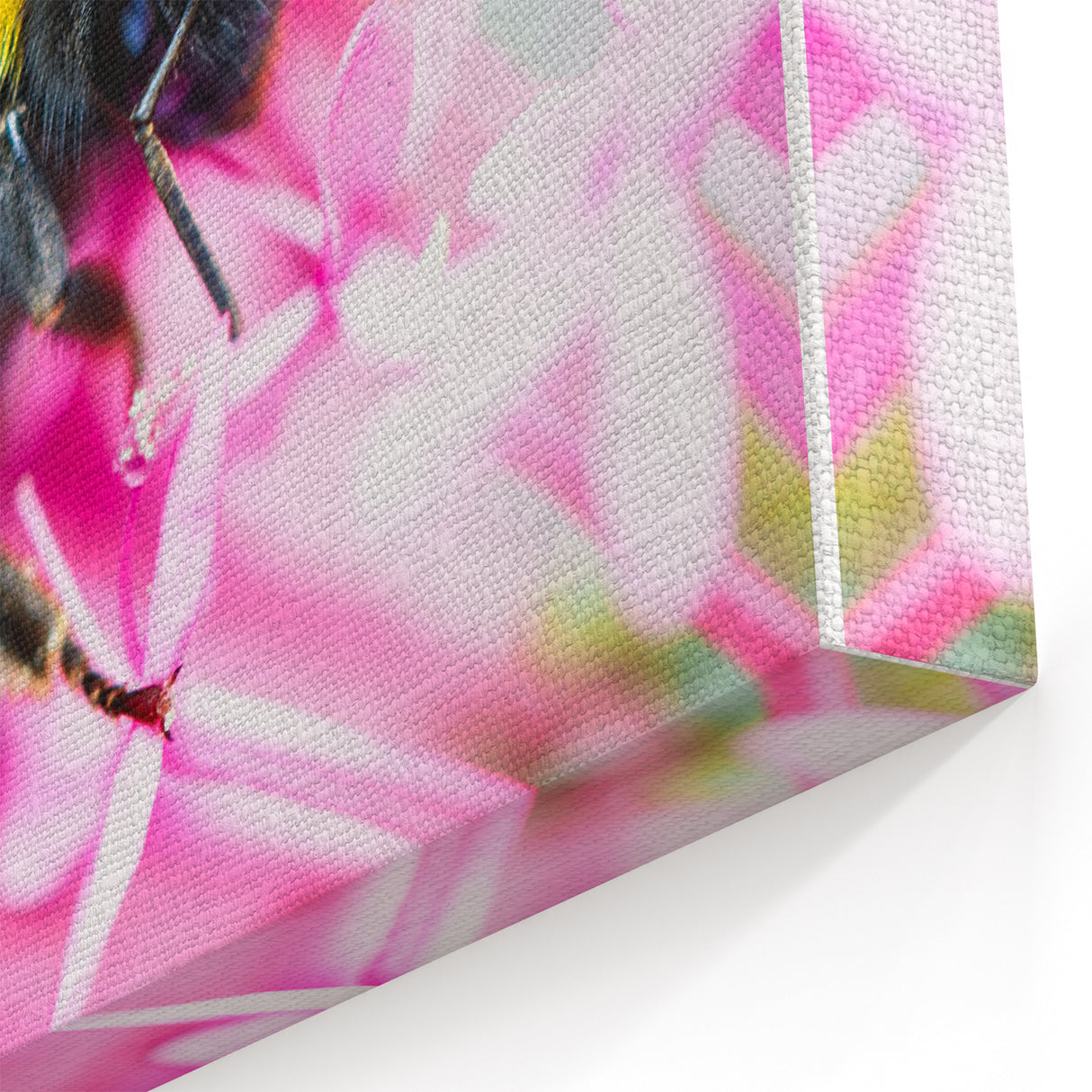 Bumblebee & Pink Blossoms - Botanical Spring Wall Art for Nature