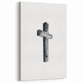 Minimalist Wooden Cross - Black & White Spring Wall Art for Peace