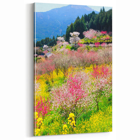 Spring Landscape Wall Art – Vibrant Floral Botanical Canvas Print