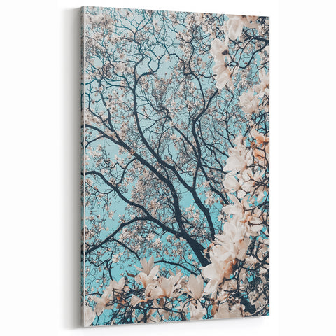 Magnolia Blossom Spring Wall Art – Botanical Canvas Print