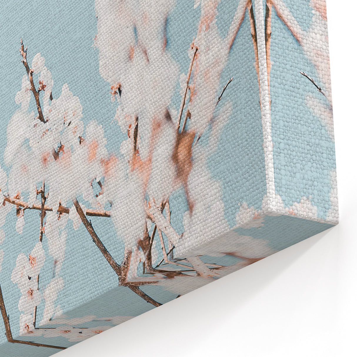 White Blossom Spring Wall Art – Elegant Botanical Canvas Print