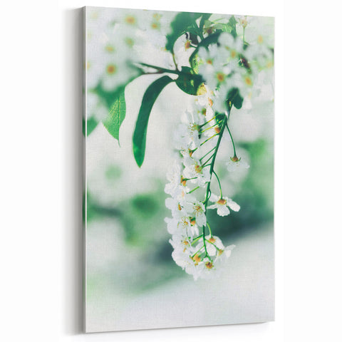 Elegant White Blossom Wall Art – Serene Spring Botanical Print