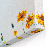 Golden Wildflower Spring Wall Art – Bright Floral Canvas Print