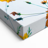 Golden Wildflower Spring Wall Art – Bright Floral Canvas Print