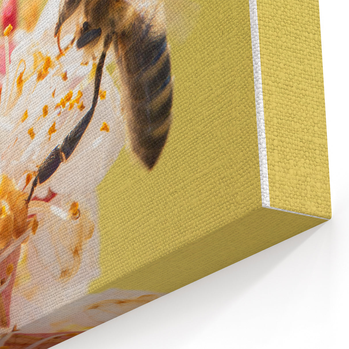 Honeybee and Blossom Spring Wall Art – Nature Canvas Print