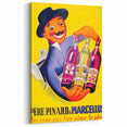 Vintage Père Pinard & Marcellus Wine Poster – Retro Ad Wall Art