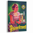 Vintage Pilsner Urquell Advertising Poster – Retro Beer Ad Wall Art