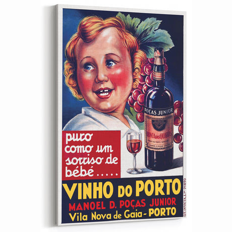 Vintage Vinho do Porto Poster – Retro Port Wine Ad Art