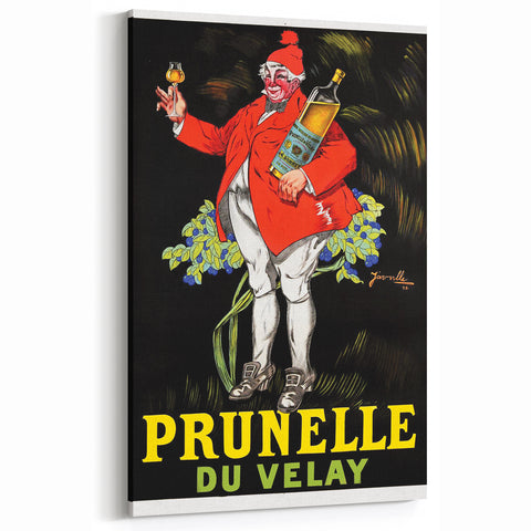 Vintage Prunelle du Velay Poster – Retro Drink Ad with Cheerful Character